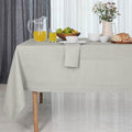 D'Moksha Homes Linen Tablecloth for Rectangle Tables 60 x 144 Inch - 100% Pure Linen Silver Grey Table Cloth - Machine Washable Cloth Tablecloth for Spring, Easter