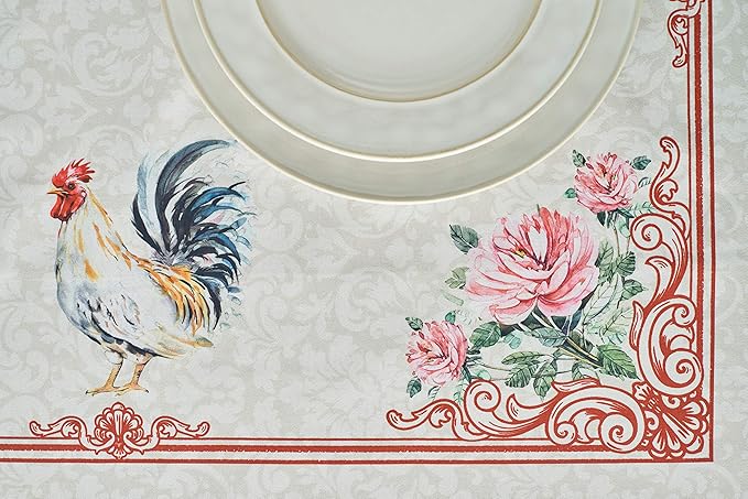 Maison d' Hermine Table Cloth Rectangle Table 100% Cotton 60 x 108 Inches Tablecloth Reusable Decorative for Dining Room Farmhouse Home Valentines Day Decorations Spring Summer - Campagne