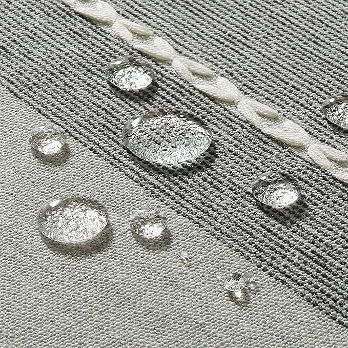 ZeeMart Contrast Linen Table Cloth Square Table Cloths 52x52 Inch Grey, Farmhouse Style Heavy Weight Grey Tablecloth, Water Resistant Burlap Tablecloths