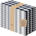 Urban Villa Cloth Napkins Set of 12 20x20 Inches 100% Cotton Napkins Cloth Washable Durable Reusable Absorbent Table Dinner Napkins Cloth for Hotel Lunch Restaurant Weddings Parties-Black white Checks