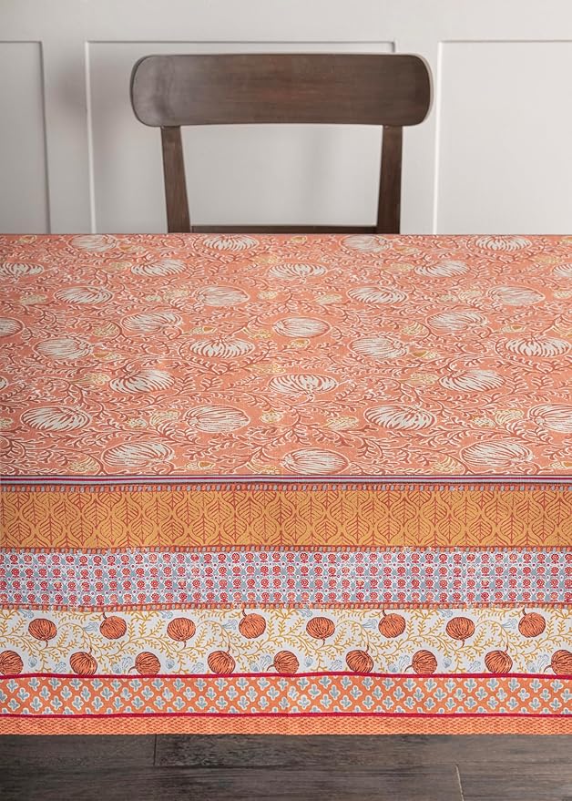Maison d' Hermine Table Cloth Rectangle Table 100% Cotton 60 x 90 Inches Fall Tablecloth Reusable Everyday Use for Thanksgiving Christmas Decorations Dining Farmhouse Party (Harvest Festival)