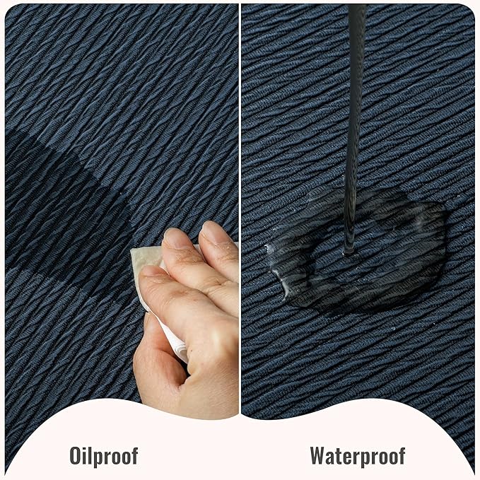 Jovono Faux Leather Placemats Set of 4, Waterproof Washable Table Mats, Easy-Clean Heat Resistant Kitchen Vinyl Place Mat for Dining Table, Restaurant, Indoor, 17.8"x11.8", Blue