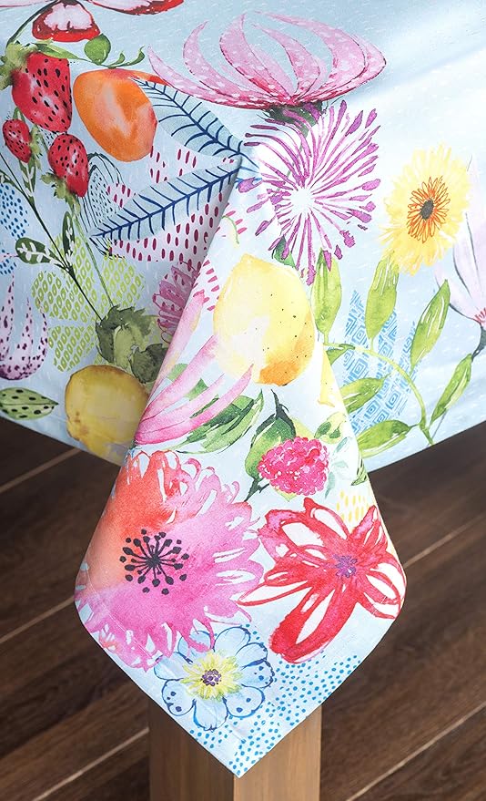 Maison d' Hermine Table Cloth Square Table 100% Cotton 60 x 60 Inches Tablecloth Reusable Decorative for Dining Room Farmhouse Home Valentines Day Decorations Spring Summer - Jardin D'Ete - Mint