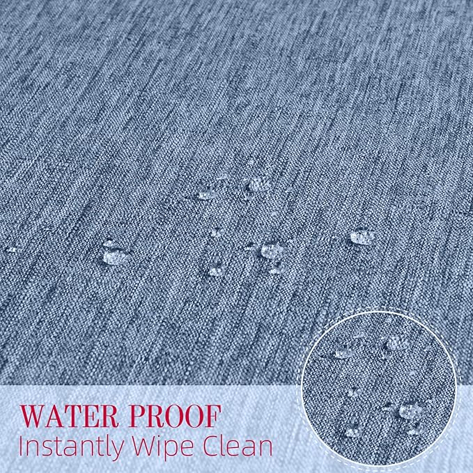 Cloth Place Mats Set of 8–Reusable Rectangular Waterproof Fabric Polyester Washable Wipeable Heat Resistant Linen for Kitchen Dining Dinner Restaurant Wedding Table(Denim blue/13x19 Inch)