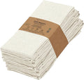 Ruvanti Cloth Napkins Set of 12, 18x18 Reusable Napkins Cloth Washable, Soft & Durable Table Napkin, Poly Cotton Fabric Dinner Napkins for Parties, Christmas, Thanksgiving, Weddings - Antique White