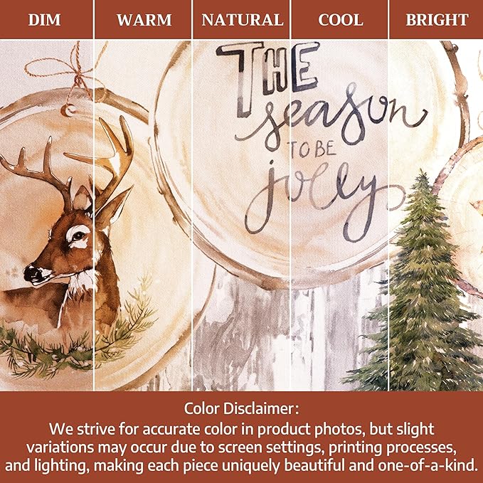 Maison d' Hermine Table Cloth Rectangle Table 100% Cotton 60 x 108 Inches Fall Tablecloth Reusable Everyday Use for Thanksgiving Christmas Decorations Dining Farmhouse Party (Mountain Life)