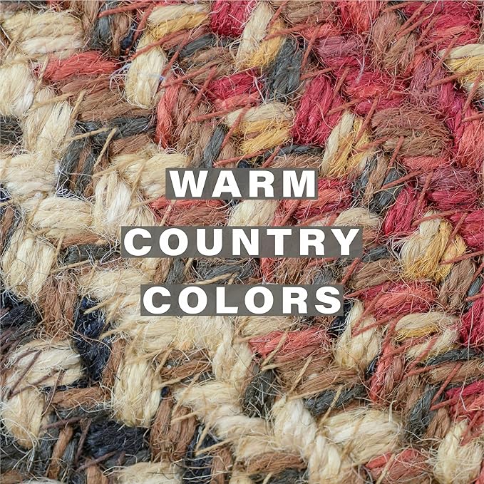Homespice Chester Jute Braided Trivets for Table, Warm Lodge and Cabin Decor, Set of 3, Red 8" Round Heat Resistant Mats - Rich Colors, Easy to Clean, Durable and Protects Furniture