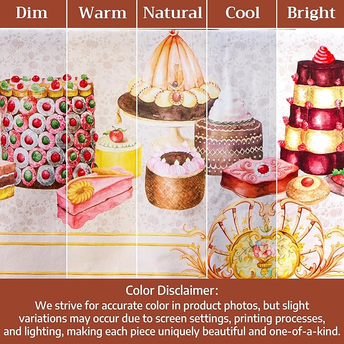 Maison d' Hermine Premium Table Cloth Rectangle Table 100% Combed Cotton 90 x 70 Inches Tablecloth Reusable Decorative for Dining Room, Farmhouse, Home, Party, Festive & Wedding - Pastries