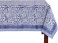 ATOSII Indigo Bloom 100% Cotton Rectangle Fall Tablecloth, Handblock Floral Linen Table Cloth for Dining Table I Parties Christmas Thanksgiving Grand Millennial Home Decor 72 X 108 Inches I 8 Seater