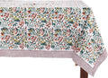 ATOSII Ambrosia Green 100% Cotton Rectangle Fall Tablecloth, Handblock Floral Print Linen Table Cloth for Kitchen Dining I Weddings, Outdoors, Christmas, Thanksgiving 60 X 108 Inches I 8 Seater