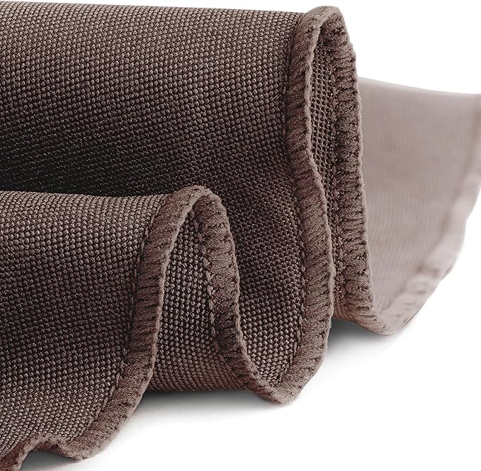 Gee Di Moda Round Tablecloth - 132 Inch Chocolate Round Table Cloth for 72 to 96 Inch Round Tables - Heavy Duty Washable Fabric - for Buffet Table, Holiday Party, Dinner, Wedding & Baby Shower