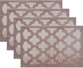 Elegant Placemats Vinyl Woven Heat-Resistant Placemats Set of 4 Washable Easy to Clean Table Mats for Dining Room and Decorate (Champagne)