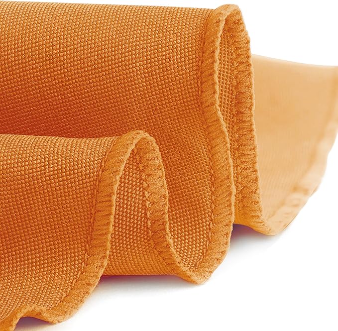 Gee Di Moda Round Tablecloth - 108 Inch Orange Round Table Cloth for 48 to 72 Inch Round Tables - Heavy Duty Washable Fabric - for Buffet Table, Holiday Party, Dinner, Wedding & Baby Shower