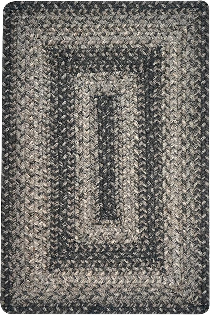 Homespice Flint Hill Jute Woven Placemats, Warm Primitive Decor, Set of 4, Grey 13x19 Rectangle Table Mats - Vibrant Colors, Durable, Easy to Clean and Protects Furniture