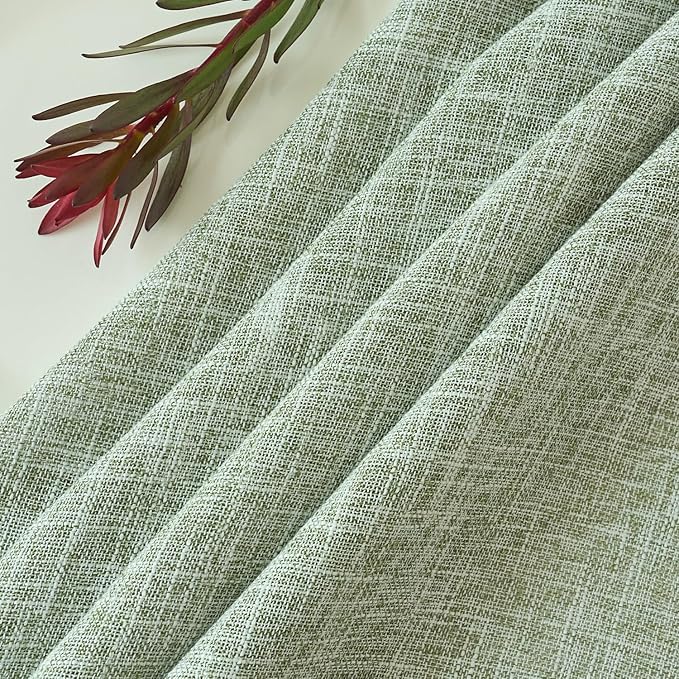 maxmill Flaxy Faux Linen Tablecloth with 2-Tone Slubby Texture Wrinkle Free Anti-Shrink Soft Table Cloth for Kitchen Dining Tabletop for Outdoor and Indoor Use Rectangle 60 x 84 Inch Sage