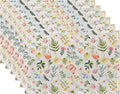 Cute Wildflower Placemats Set of 6,Herb Butterfly Floral Linen Washable Kitchen Dining Table Mats Heat Resistant Place Mats for Home Party Indoor Holiday 12x18 Inch