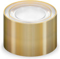 Munfix 100 Gold Plastic Plates Set, 10 Inch Disposable Dinner Plates, Elegant Fancy Heavy Duty for Party, Wedding, Clear with Gold Rim