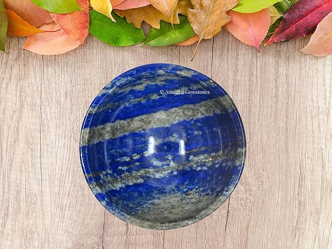Lapis Lazuli Crystal Bowl - 2 Inch Decorative Bowls for Room and Home Decor - Gemstone Healing Crystals for Elegant Display, Positive Energy Balance and Gift