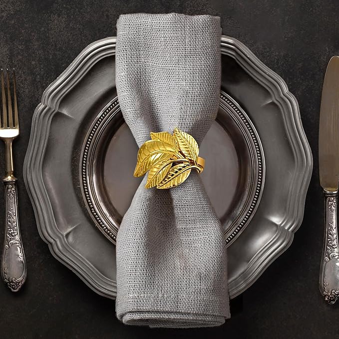 Decozen Set of 16 Gold Napkin Rings in Turtle Design Festive Table Decor Setting for Holiday Wedding, Birthday, Kitchen, Home Decor Housewarming Gift - Mothers Day Decorations