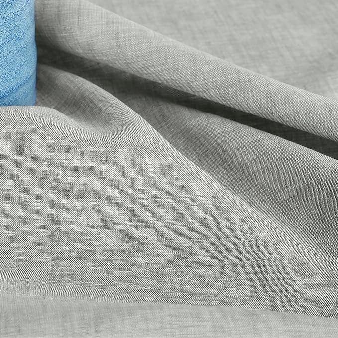 Solino Home Linen Cloth Napkins Set of 4-100% Pure Linen Chambray Grey Dinner Napkins 20 x 20 Inch - Athena, Handcrafted and Machine Washable