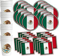 Mexico Flag Birthday Party Supplies Set Plates Napkins Cups Tableware Kit for 16
