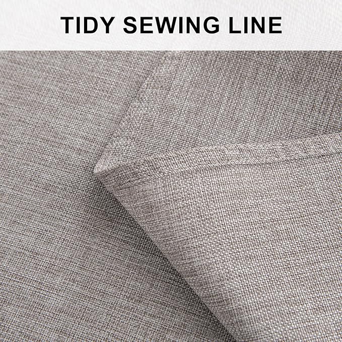 Hiasan Round Linen Table Cover 70 Inch - Wrinkle and Stain Resistant Washable Polyester Fabric Table Cloth for Dining Room Kitchen Party, Stone