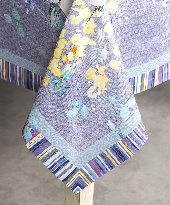 Maison d' Hermine Table Cloth Rectangle Table 100% Cotton 60 x 90 Inches Tablecloth Reusable Decorative for Dining Room Farmhouse Valentines Day Decorations Spring Summer - Sweet Rose Lavender - Lush