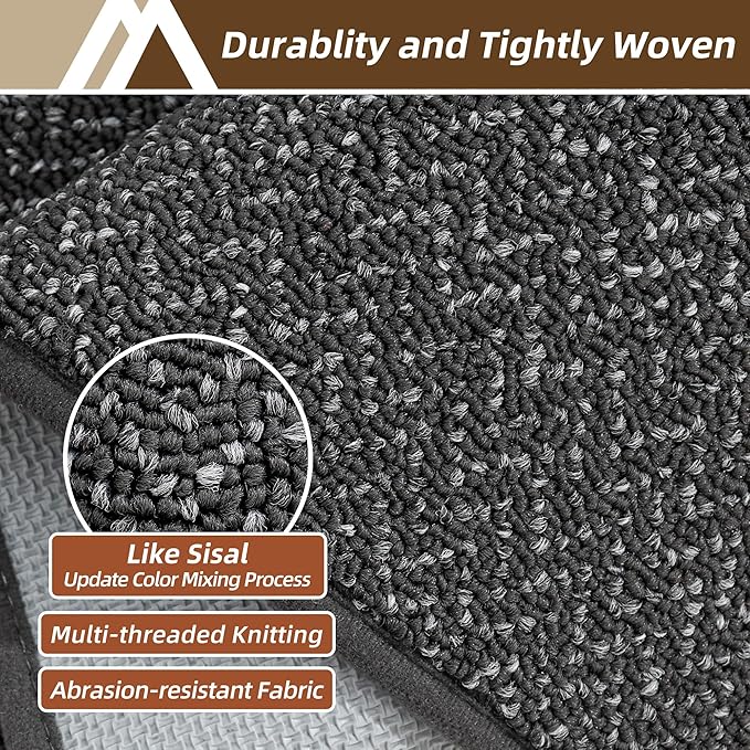 COSY HOMEER Kitchen Rugs and Mats 2PCS Non Slip Kitchen Mats for Floor Washable Stain Resistant Kitchen Runner Rug Sets Absorbent Kitchen Floor Mat 20"x32"+20"x48",Dark Grey