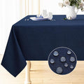 Smiry Rectangle Table Cloth Linen Textured, Waterproof Spillproof Anti-Wrinkle Burlap Tablecloth, Washable Decorative Fabric Table Cover for Dining, Party, Banquet, 60 x 102 Inch, Navy