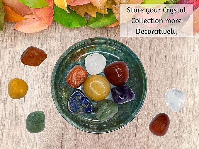 Bloodstone Crystal Bowl - 2 Inch Decorative Bowls for Room and Home Decor - Gemstone Healing Crystals for Elegant Display, Positive Energy Balance and Gift