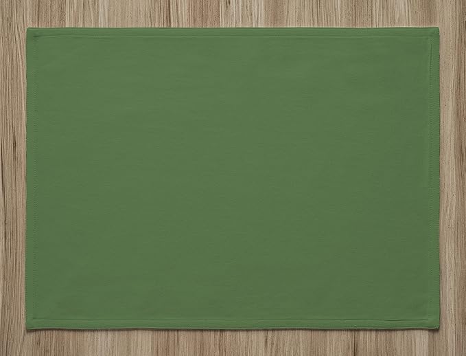 Calicot Placemats Set of 6 100% Cotton Washable Cloth Place Mats, Reusable Table Mats for Spring/Summer & Thanksgiving Christmas Decorations Kitchen Dining Party Wedding (Juniper Green, 13" x 19")