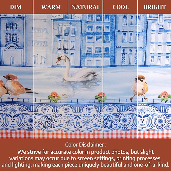 Maison d' Hermine Table Cloth Rectangle Table 100% Cotton 54 x 72 Inches Tablecloth Reusable Decorative for Dining Room Farmhouse Home Valentines Day Decorations Spring Summer - Amsterdam Canals