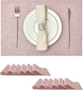 Leetaltree Luxury Pink Iridescent Placemats Set of 12 - Waterproof Washable for Wedding, Anniversary, Festive and Daily Use - Sparkling Table Mats Table Decor - Hand-Cut
