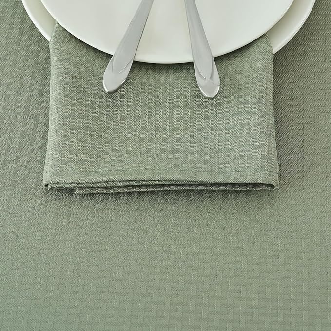 maxmill Cloth Napkins Weaved Texture Pattern Soft Comfortable and Luxury Serviette for Restaurant Family Dinners Weddings Parties and Banquets Set of 4 Pieces, 20 x 20 Inch Sage Green