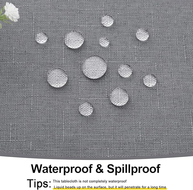 Smiry Square Table Cloth Linen Textured, Waterproof Spillproof Anti-Wrinkle Burlap Tablecloth, Washable Decorative Fabric Table Cover for Dining, Party, Banquet, 54 x 54 Inch, Grey
