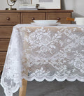 Warm Home Designs 70 x 70 Square Tablecloth with English Rose Design. Use Lace Square Table Cloth as Lace Tablecloth for Card Table or Dining Table. White Tablecloth for 4-8 Guests. LTC White 70"