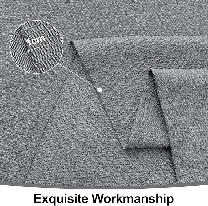 Smiry Square Table Cloth Linen Textured, Waterproof Spillproof Anti-Wrinkle Burlap Tablecloth, Washable Decorative Fabric Table Cover for Dining, Party, Banquet, 60 x 60 Inch, Grey