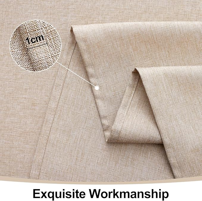 Smiry Rectangle Table Cloth Linen Textured, Waterproof Spillproof Anti-Wrinkle Burlap Tablecloth, Washable Decorative Fabric Table Cover for Dining, Party, Banquet, 52 x 70 Inch, Linen