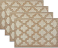 Elegant Placemats Vinyl Woven Heat-Resistant Placemats Set of 4 Washable Easy to Clean Table Mats for Dining Room and Decorate (Gold)