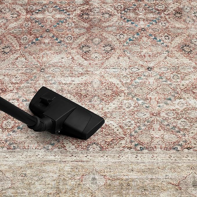 Keen Home Design 8x10 Rug - Machine Washable Area Rug with Non-Slip Backing, Ideal for Living Room, Dining Room, Bedroom - Vintage, Easy Clean, Durable, Low Pile - (8' x 10')