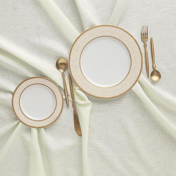 Solino Home Ivory Linen Tablecloth 60 x 144 Inch - 100% Pure Linen Table Cloth for Rectangle Tables - Fete, Machine Washable Tablecloth for Spring, Easter