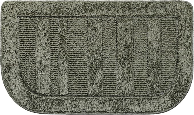 BEQHAUSE 30x18 Inch Kitchen Rug Mat Durable Kitchen Rugs Non-Slip Washable Absorbent Kitchen Mats for Floor Dirt-Resistant Semicircular Kitchen Mat (Green)