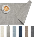 DOLOPL Placemats Set of 6, Reversible Wipeable & Heat Resistant Place Mats, Modern Faux Leather Table Mats for Kitchen, Neutral Waterproof Tablemats for Dining Table Decor, Wedding, Party(Grey)