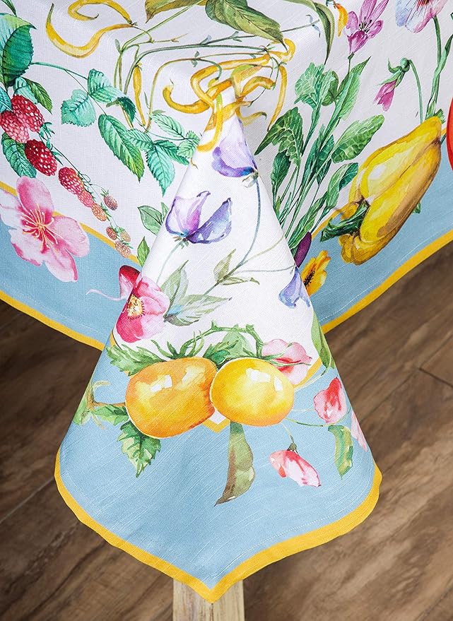 Maison d' Hermine Table Cloth Rectangle Table 100% Cotton 60 x 120 Inches Tablecloth Reusable Decorative for Dining Room Farmhouse Home Valentines Day Decorations Spring Summer - Giverny