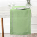 D'Moksha Homes Linen Sage Green Table Runner 132 Inches Long - 100% Pure Linen Extra Long Table Runner 14 x 132 Inch for Spring, St Patricks Day, Easter - Classic Hemstitch