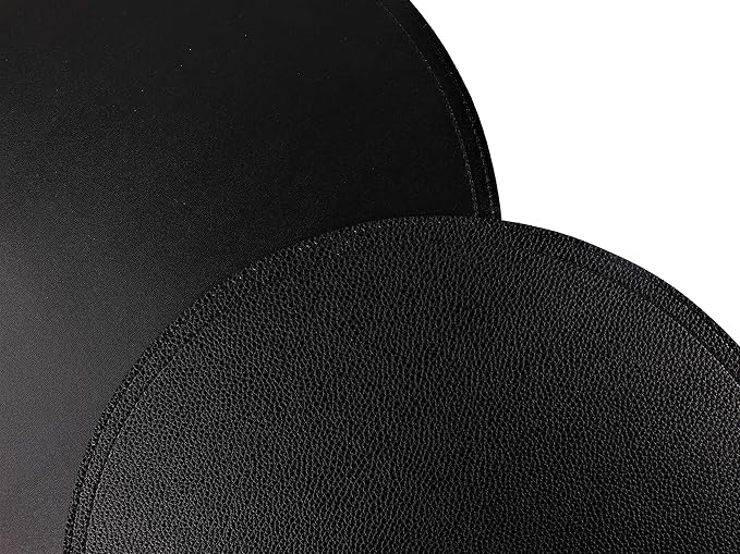 Set of 8 Faux Leather Round Placemats and Coasters, Coffee Mats Kitchen Table Mats, Waterproof, Easy to Clean for Kitchen Dining Round Table