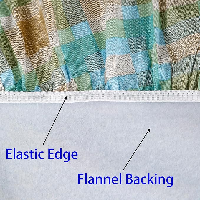 Walrus Round Vinyl Fitted Tablecloth with Flannel Backing Elastic Edge Design Table Cover Waterproof Oil-Proof PVC Table Cloth Stain-Resistant Best for 57"-66" Round