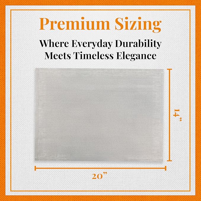 Premium European Cloth Table Linen Placemats - 56% Cotton 44% Linen Fabric, Jacquard Woven Design - for All Occasions or Daily Use - Machine Washable - Carlo Lamperti Italy - Sage, 20"x14" (Set of 4)