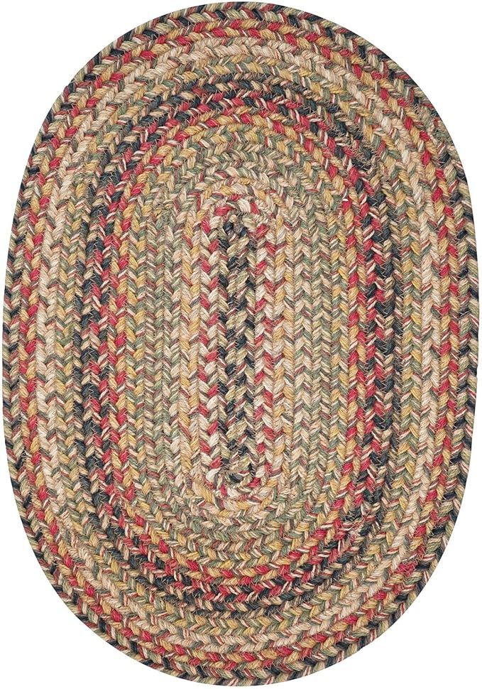 Homespice Kingston Jute Braided Placemats, Warm Country Decor, Set of 4, Multicolor 13x19 Oval Table Mats - Vibrant Colors, Durable, Easy to Clean and Protects Furniture