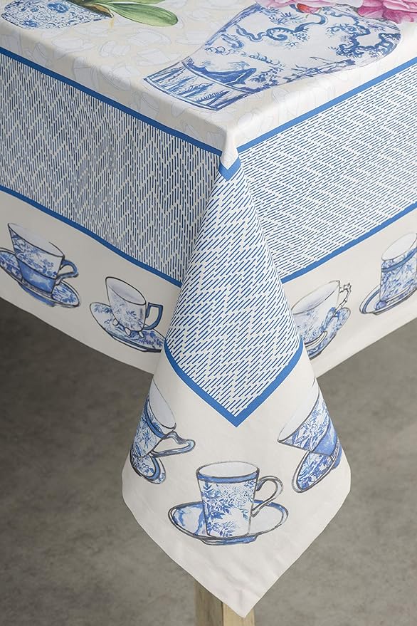 Maison d' Hermine Table Cloth Rectangle Table 100% Cotton 70 x 108 Inches Tablecloth Reusable Decorative for Dining Room Farmhouse Home Valentines Day Decorations Spring Summer - Canton
